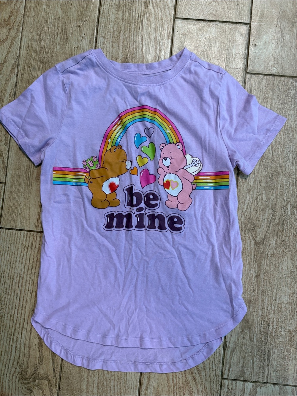Lavender "Be Mine" Rainbow Graphic Tee